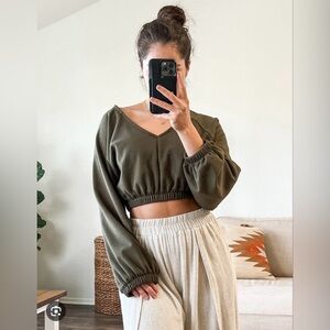 Sozy Amaya Crop Top | Green | size Large